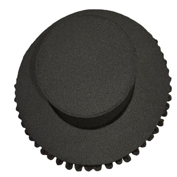 Vintage Black Cordobes, flamenco, Equestrian Hat with wide brim and pom poms - Picture 6 of 12